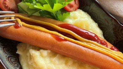Pølse med potetstappe